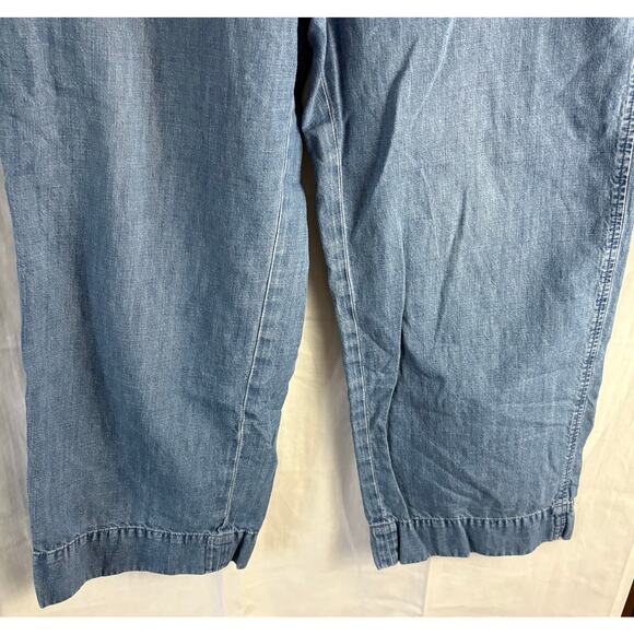 Talbots New England Chino Chambray Denim Wide Leg Pants Size 14 - Picture 6 of 7
